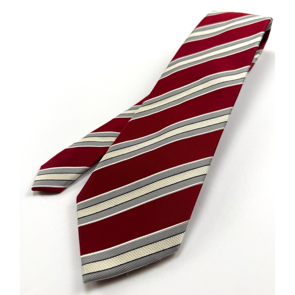 DONALD TRUMP SIGNATURE COLLECTION 100%Silk Tie 3.75"W 61" X-Long Red White #1606